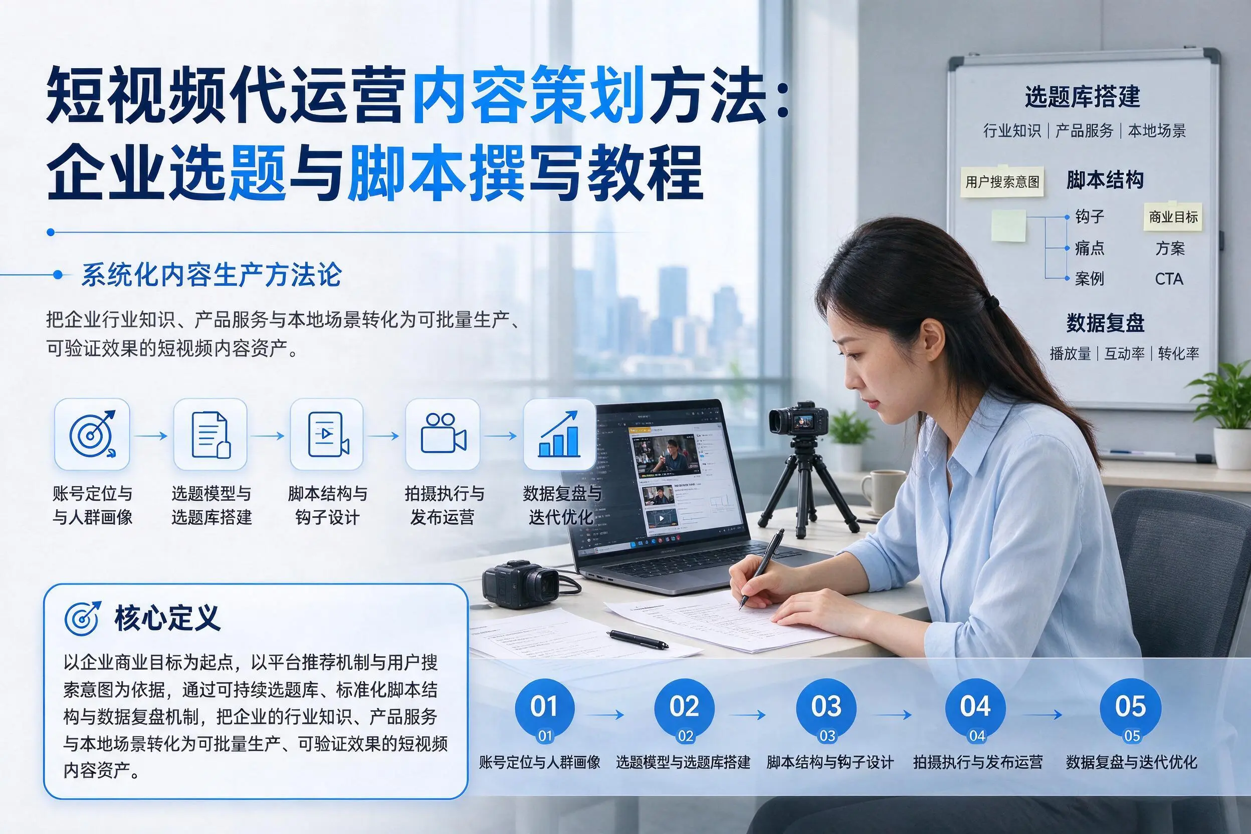 短视频代运营内容策划方法：双河企业选题与脚本撰写教程