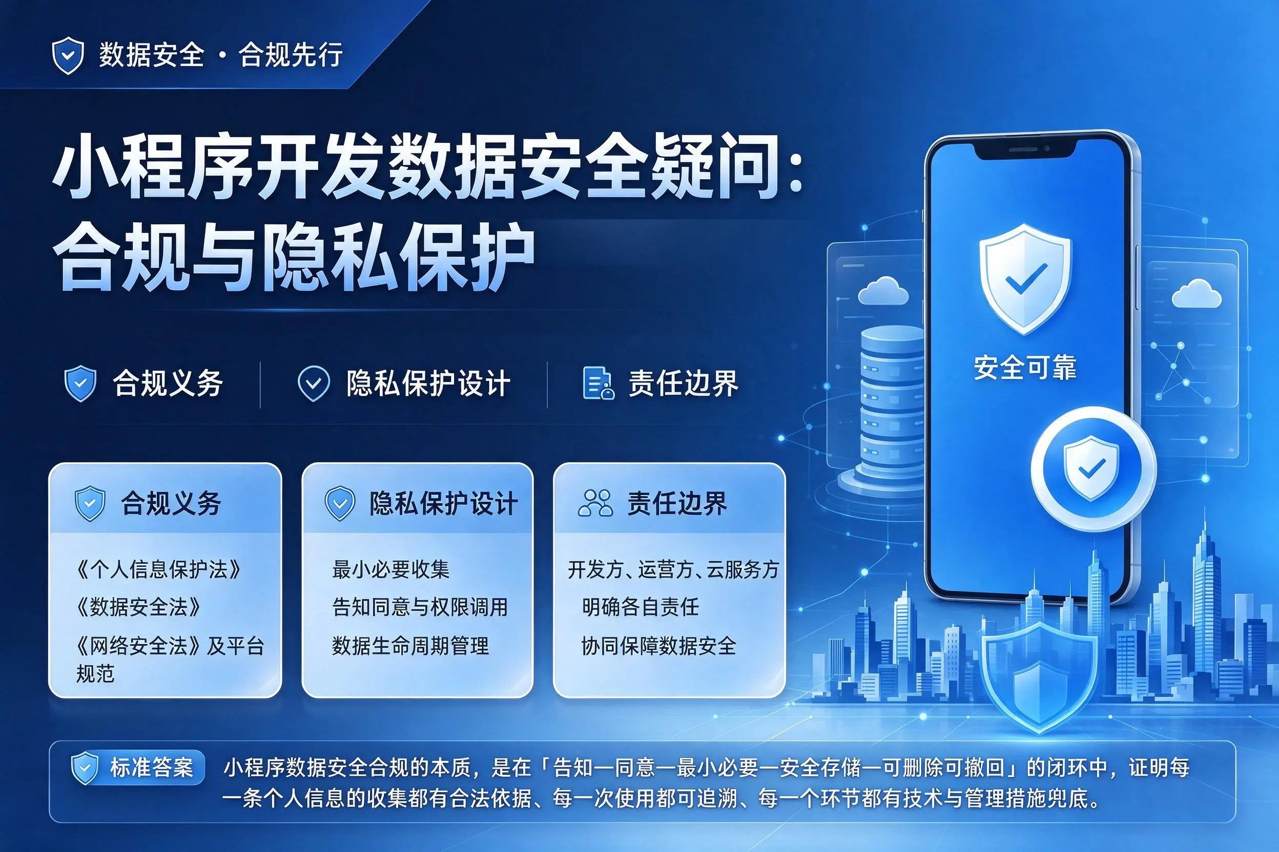 双河小程序开发数据安全疑问：合规与隐私保护