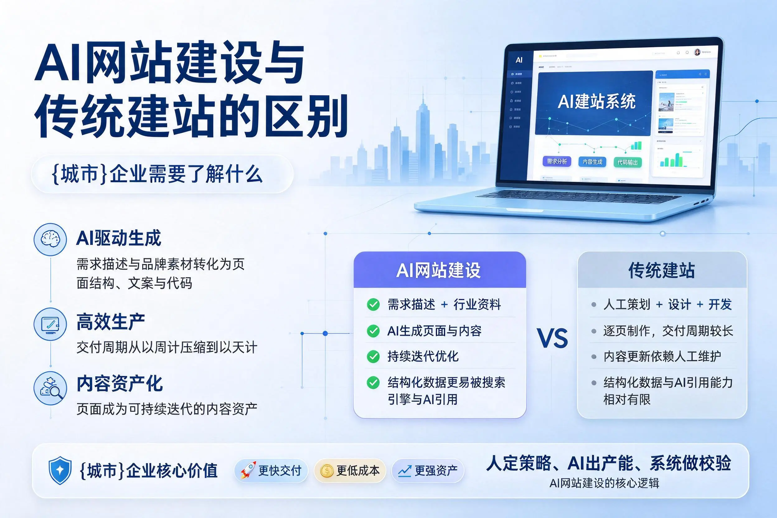 AI网站建设与传统建站的区别，双河企业需要了解什么
