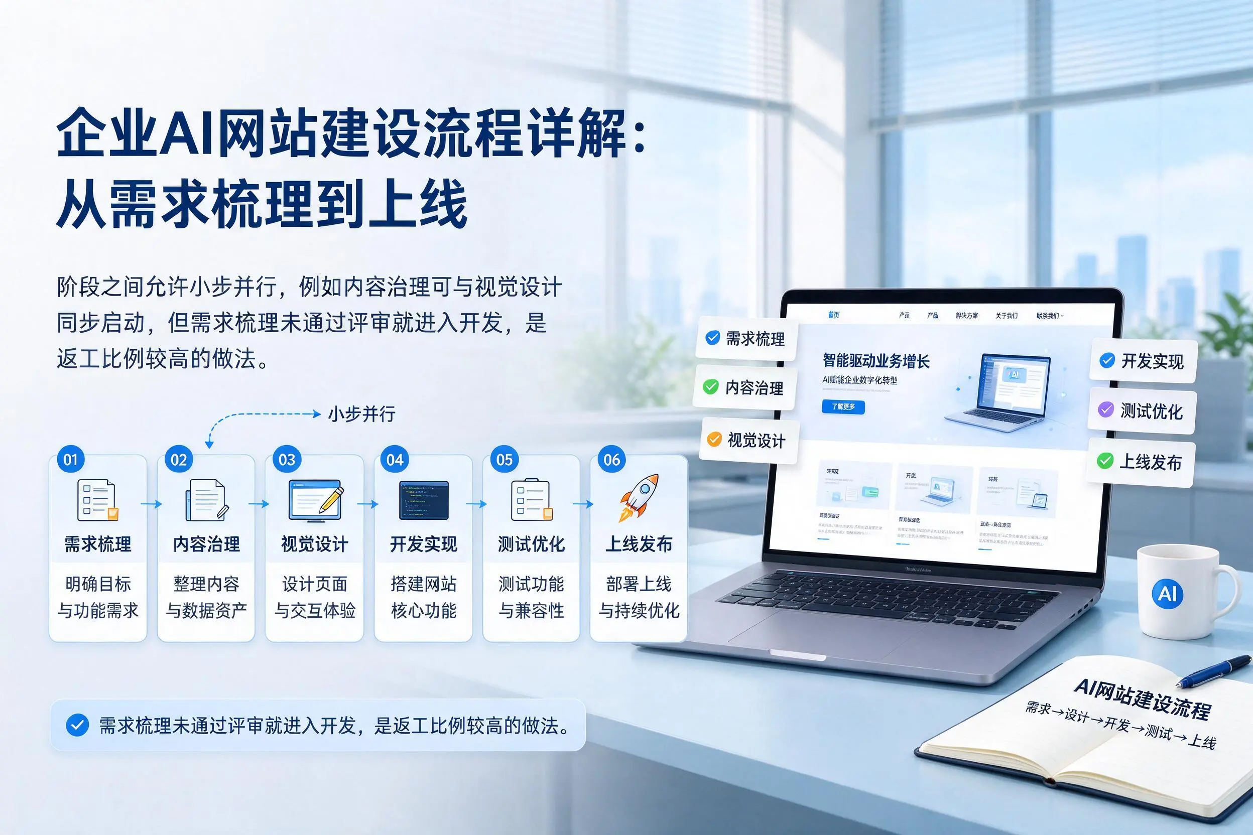 双河企业AI网站建设流程详解：从需求梳理到上线