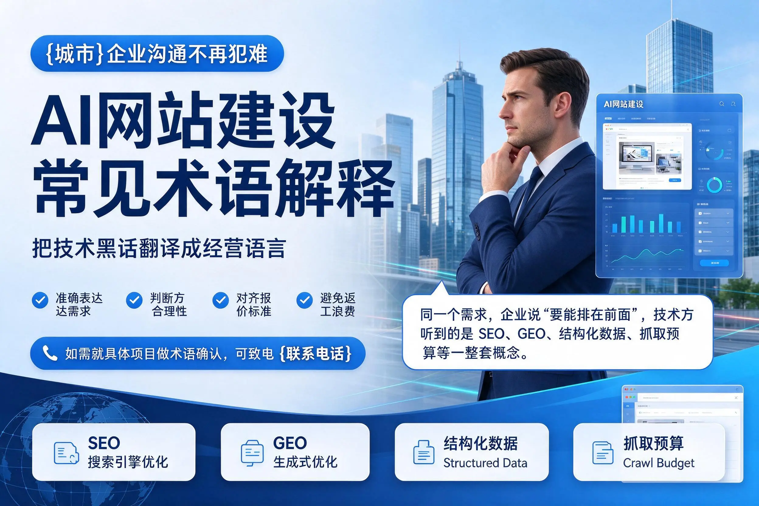 AI网站建设常见术语解释,双河企业沟通不再犯难