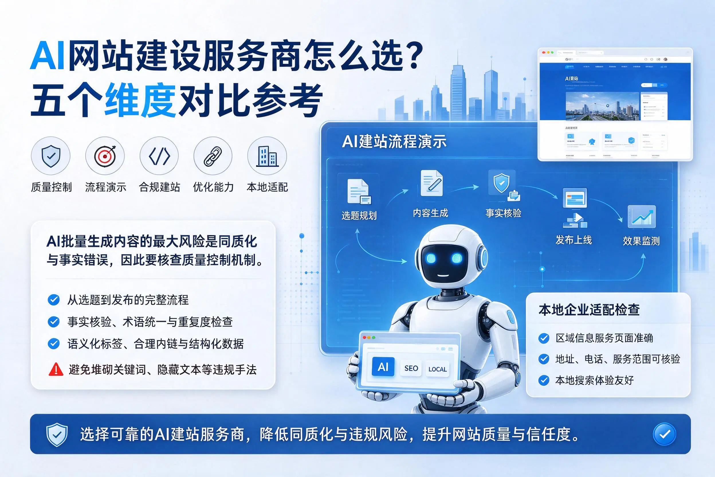 双河AI网站建设服务商怎么选？五个维度对比参考