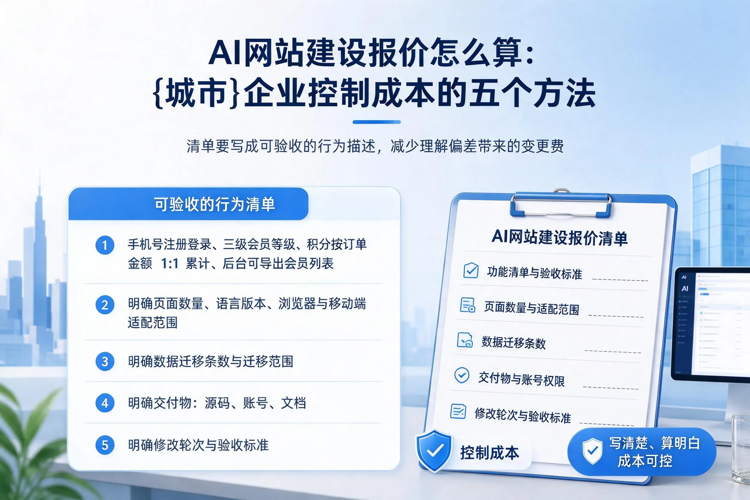 AI网站建设报价怎么算：双河企业控制成本的五个方法