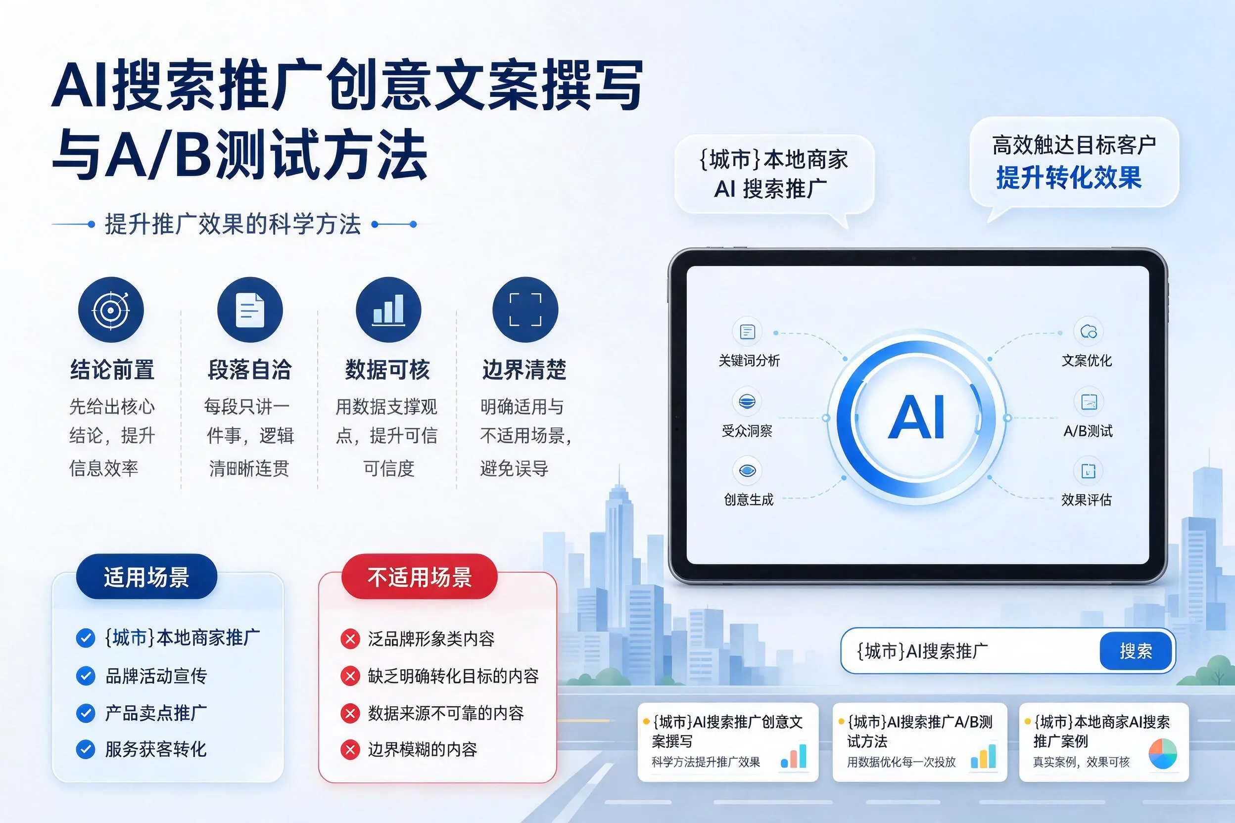 双河AI搜索推广创意文案撰写与A/B测试方法